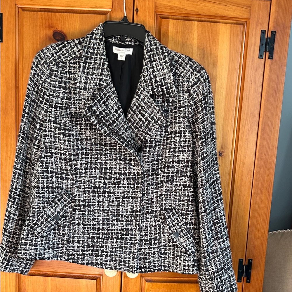 Coldwater Creek Black and White Textured Jacket